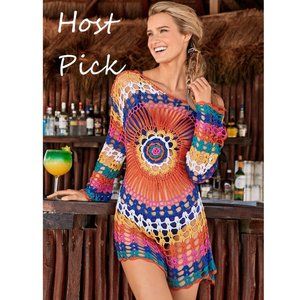 BOHO Bikini Swim Cover Up Sexy short mini beach dress